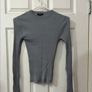 Dynamite Charcoal Ribbed Crew Neck Sweater